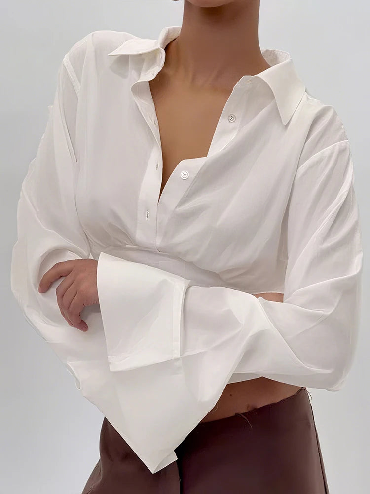 بلوزة Nibber Lapel للنساء ذات صدر واحد وأكمام طويلة ونمط مكتب سادة كاجوال كلاسيكي بسيط نحيف موضة الخريف قمم أنيقة