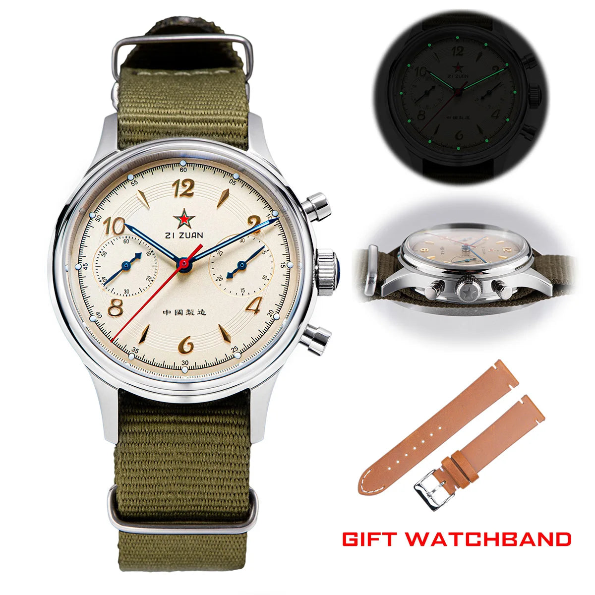 ساعة يد رجالية 38 مم 1963 Polit كرونوغراف ST1901 ميكانيكية أصلية Air Force 40 مم أكريليك Reloj Homber Tianjin Movement