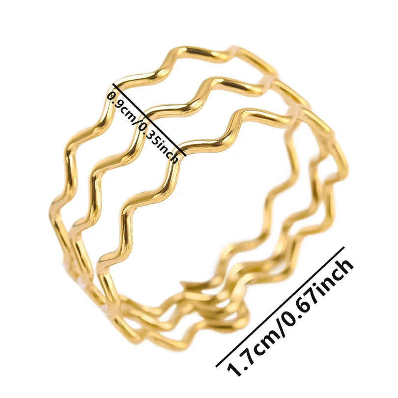 6 قطع/مجموعة خواتم أنيقة مطلية بالذهب الحقيقي من الفولاذ المقاوم للصدأ على شكل زهرة وقلب وحب وصليب خواتم مجوهرات للنساء والرجال إكسسوارات ساحرة