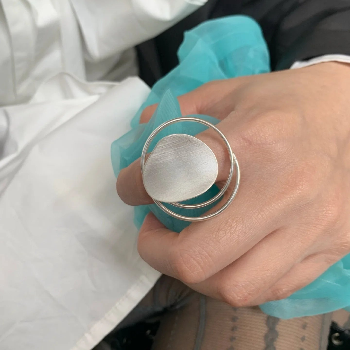 خاتم سام باندا من الفضة الإسترليني عيار 925 بتصميم هندسي مرصع بالكريستال للنساء، بيضاوي الشكل، بتصميم بانك مميز على شكل قطرة ماء، هدية مجوهرات، خدمة توصيل مباشرة