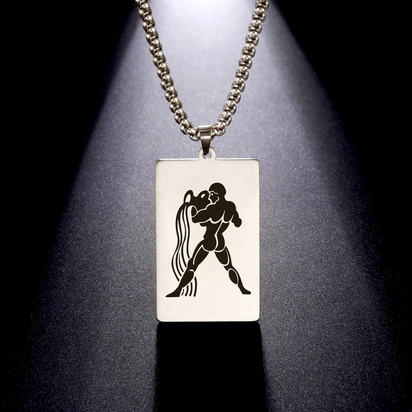 قلادة على شكل صندوق من 12 برجًا للرجال، مصنوعة من الفولاذ المقاوم للصدأ، بتصميم يوناني قديم، مكونة من 12 برجًا، هدايا