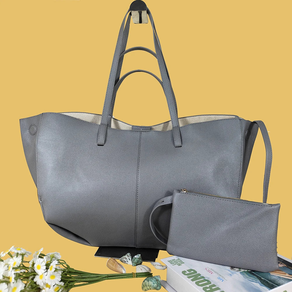 حقيبة كتف نسائية عصرية لعام 2025، حقيبة حمل كبيرة السعة، حقيبة كتف بسيطة للتنقل، محفظة صغيرة مجانية