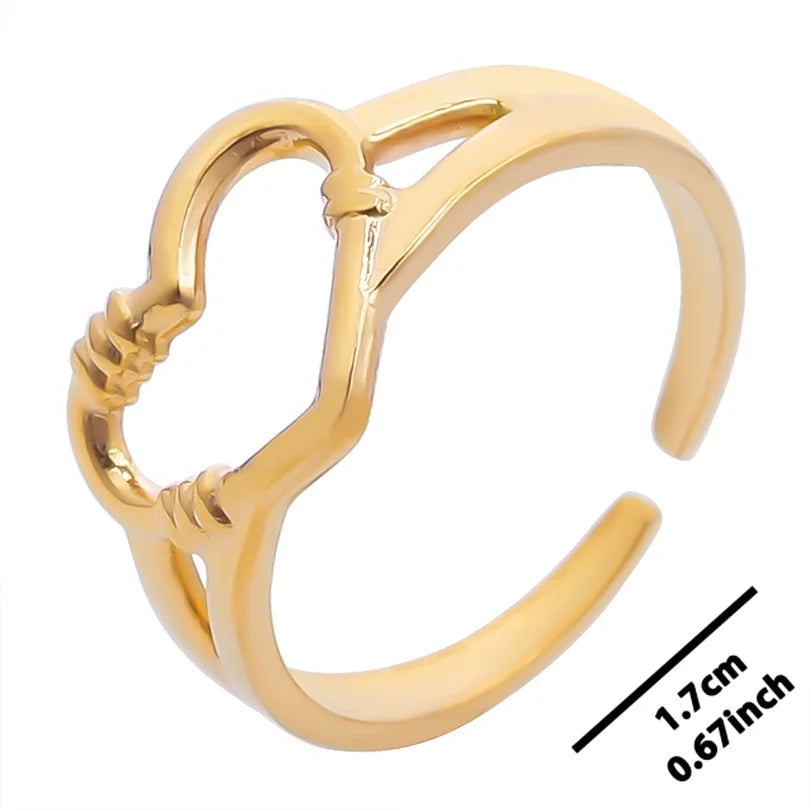 خواتم أنيقة مطلية بالذهب من الفولاذ المقاوم للصدأ، 6 قطع/مجموعة، بتصميمات زهور ونجوم وأوراق شجر وحب وثعبان، خواتم مجردة، مجوهرات نسائية بالجملة