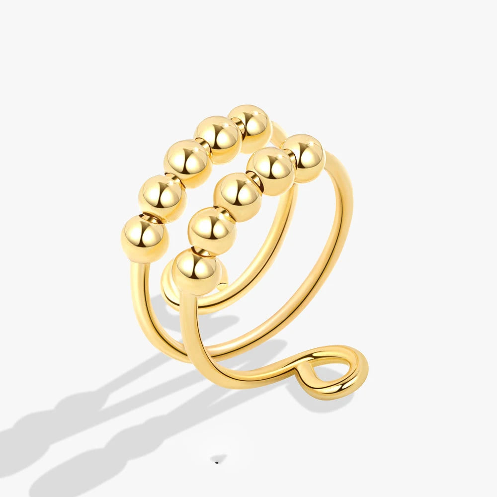 خواتم فضية مضادة للتوتر والقلق، عيار 925، خواتم دوارة للنساء والرجال، خواتم ذهبية عتيقة للأزواج، مجوهرات، شحن مجاني، هدية