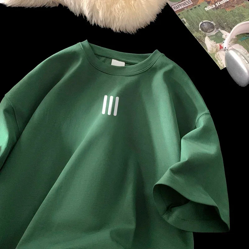 تيشيرتات رجالية واسعة، تيشيرت قطني أبيض مقاس 5XL، ملابس صيفية كاجوال، تيشيرتات مطبوعة عصرية للرجال، ملابس جديدة