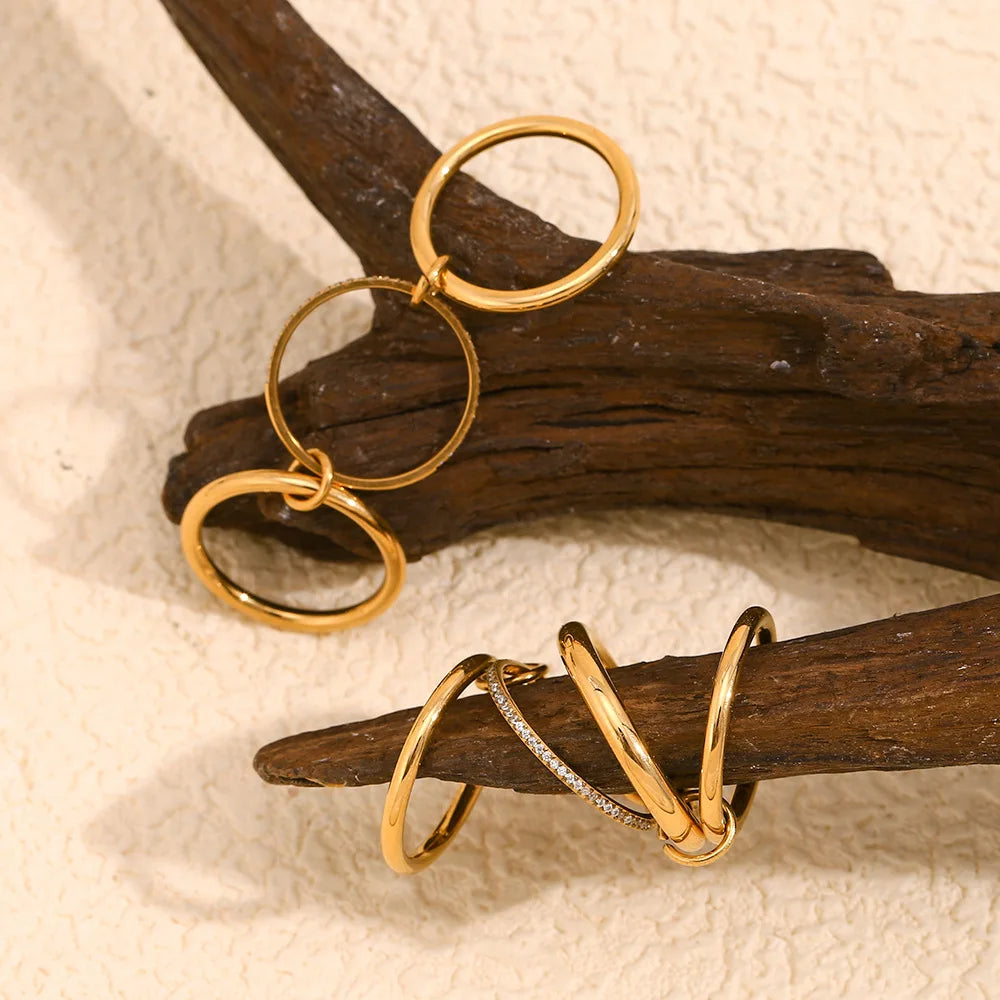 خواتم MamacitaSlay الفريدة الرائعة ذات الثلاثة أو الأربعة أصابع على شكل سلسلة من الفولاذ المقاوم للصدأ، مجوهرات عصرية مقاومة للماء للنساء والرجال، هدايا