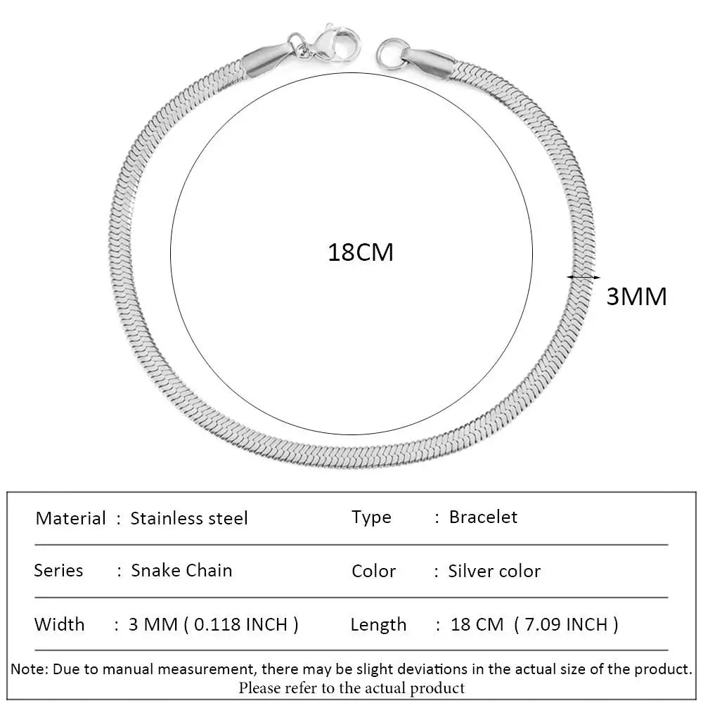 أساور سلسلة الثعبان الكلاسيكية من SUNIBI للنساء، تصميم عصري وأنيق، مصنوعة من الفولاذ المقاوم للصدأ، سوار سلسلة كوبية، هدية مثالية للمرأة العصرية، مجوهرات