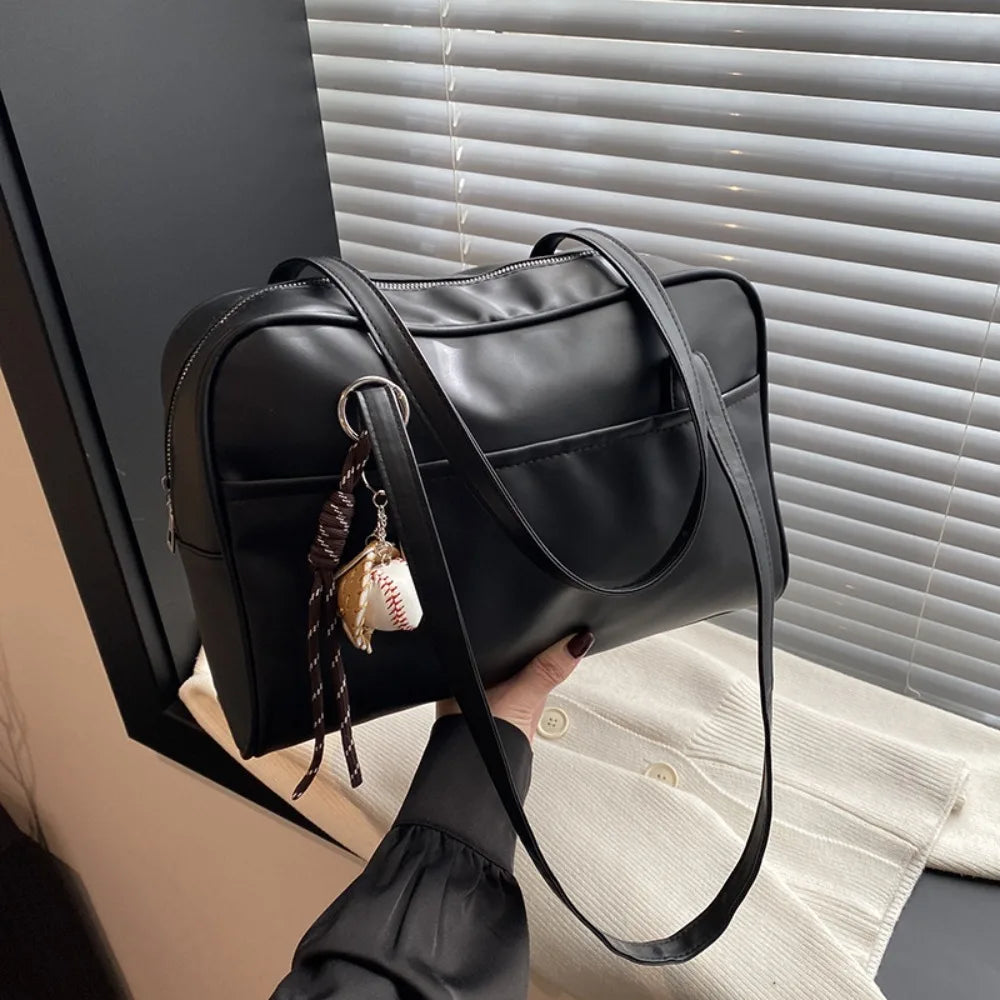 حقيبة كتف ريترو من جلد البولي يوريثان بسعة كبيرة وحقيبة كروس بودي وحقيبة حمل