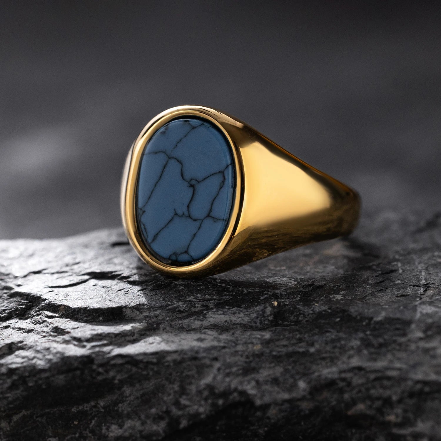 خاتم فاخر بتصميم كلاسيكي من العقيق الأسود وحجر عين النمر، مناسب للرجال والنساء - تصميم عصري أنيق، مصنوع يدويًا من الفولاذ المقاوم للصدأ 316L