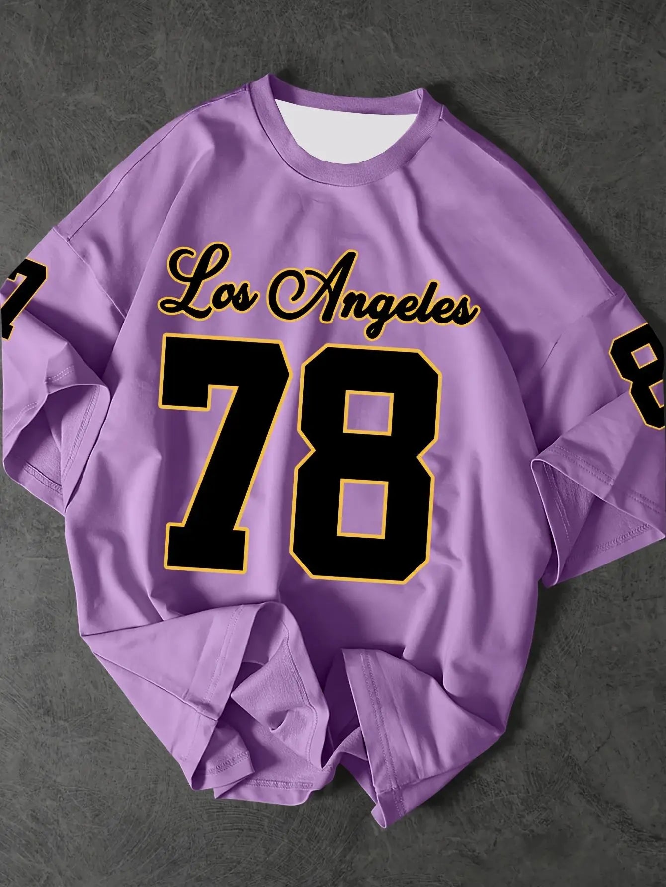 تيشيرت رجالي جديد لصيف 2025، تيشيرت رياضي مطبوع عليه رقم 78 لفريق لوس أنجلوس، بتصميم كلاسيكي وعصري.