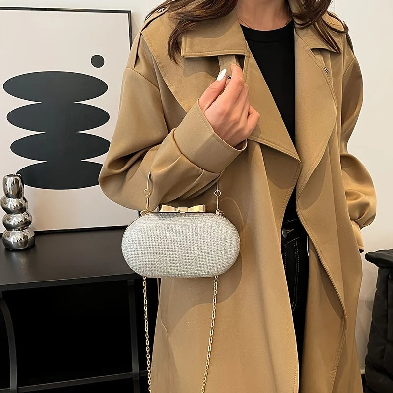 حقيبة عشاء خفيفة الوزن فاخرة مرصعة بالترتر، حقيبة أنيقة الطراز، حقيبة كروس بودي عالية الجودة بسلسلة ذات كتف واحد