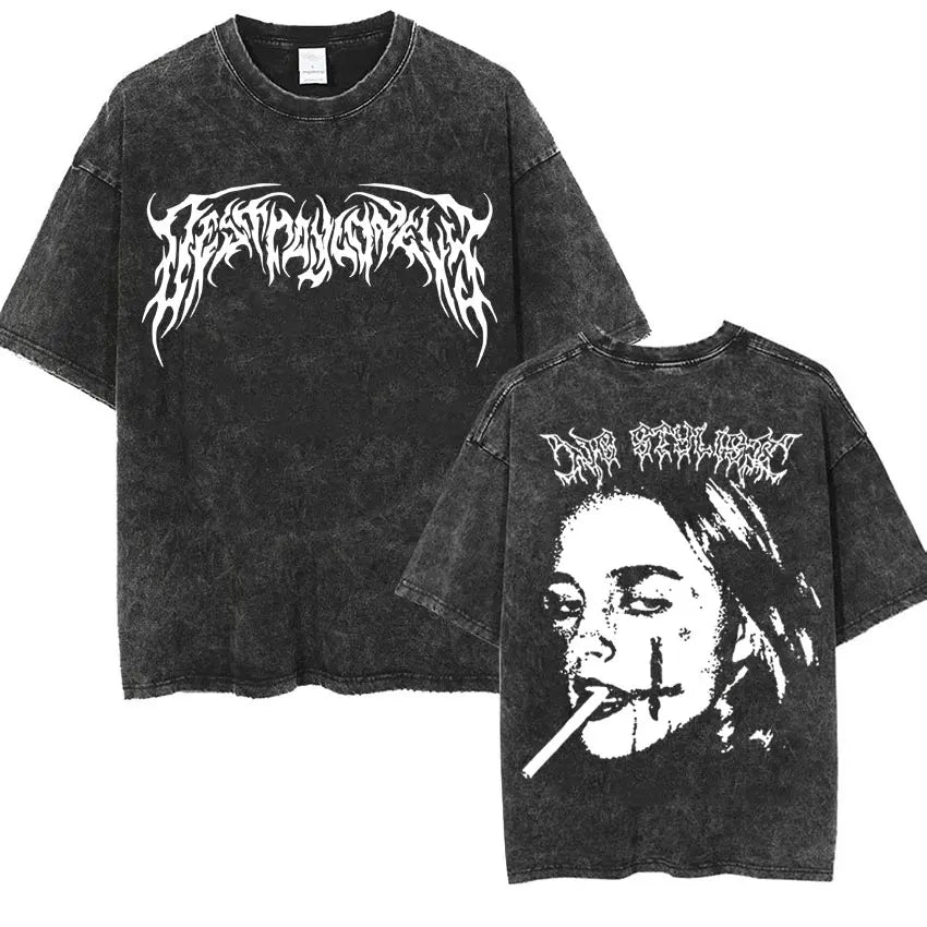 تي شيرت رجالي كبير الحجم مطبوع عليه شعار فرقة بلاي بوي كارتي I AM MUSIC من Opium Ken Carson Narcissist Tour