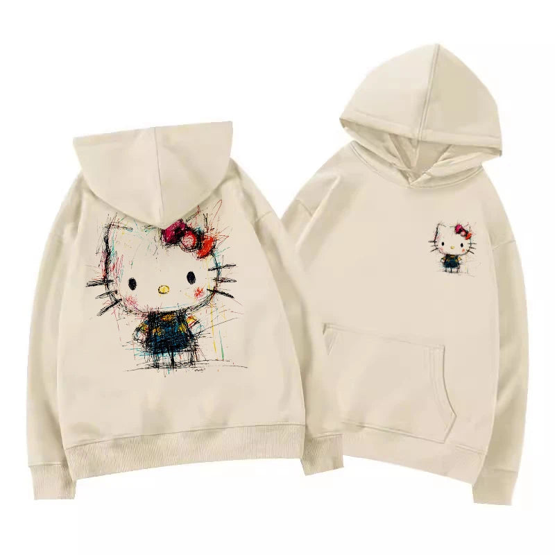 هودي قطة لطيفة ومريحة على الطراز الكوري للنساء في خريف 2025، بلوزة بقلنسوة شائعة للغاية وتقلل من العمر