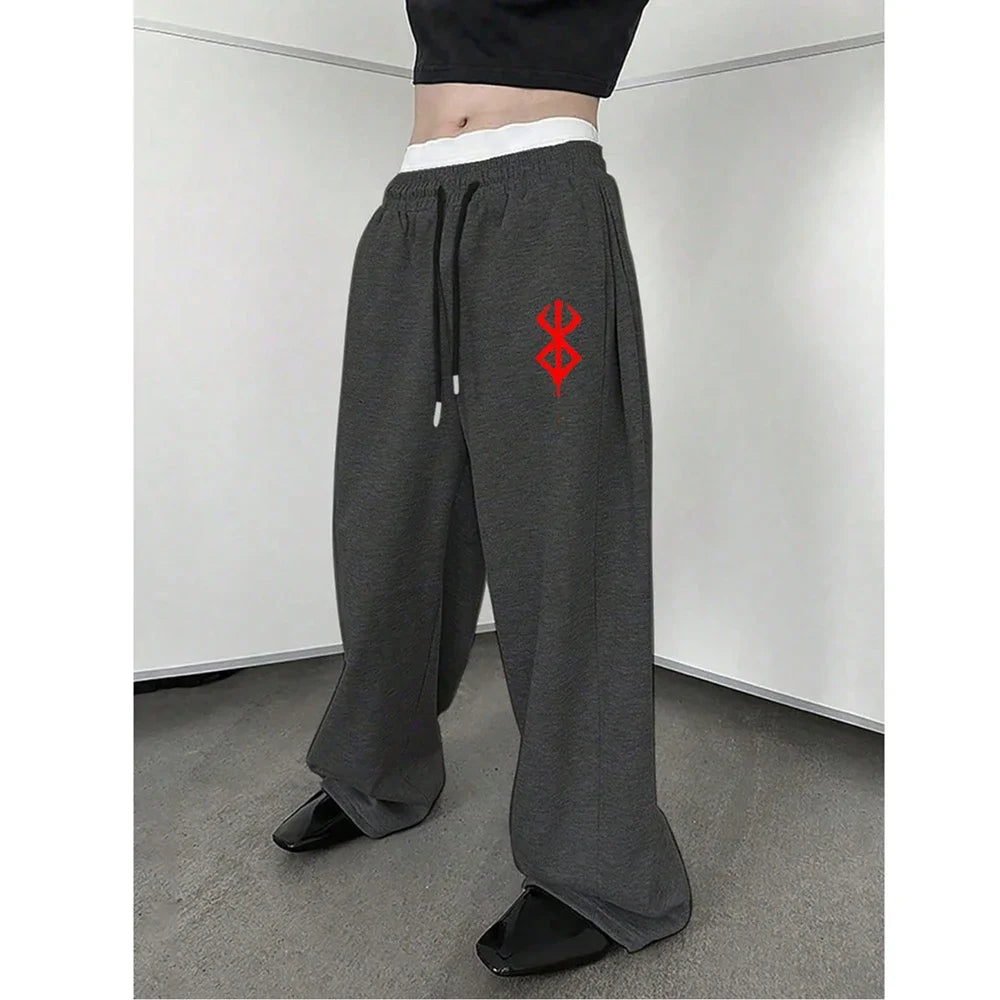 Latest Model Men's Pants Simple Print Casual Sweatpants Elastic Waist Drawstring Pants Suitable Corduroy Men Pants Vintage