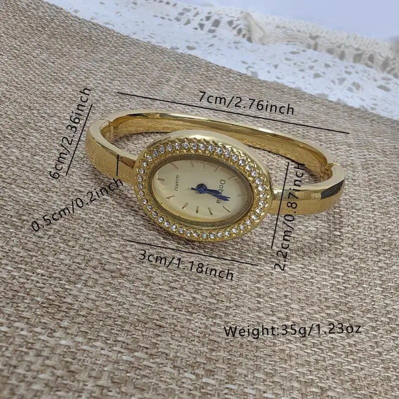 خاتم ألماس جديد من الذهب الوردي للسيدات، تصميم فاخر وأنيق، سوار بيضاوي الشكل مزين بأرقام رومانية