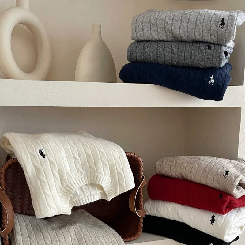 Women's Cashmere Knitted Sweater Embroidered Autumn Winter Layering Base Twist Knitwear Stylish Commute City Style Long Sleeve