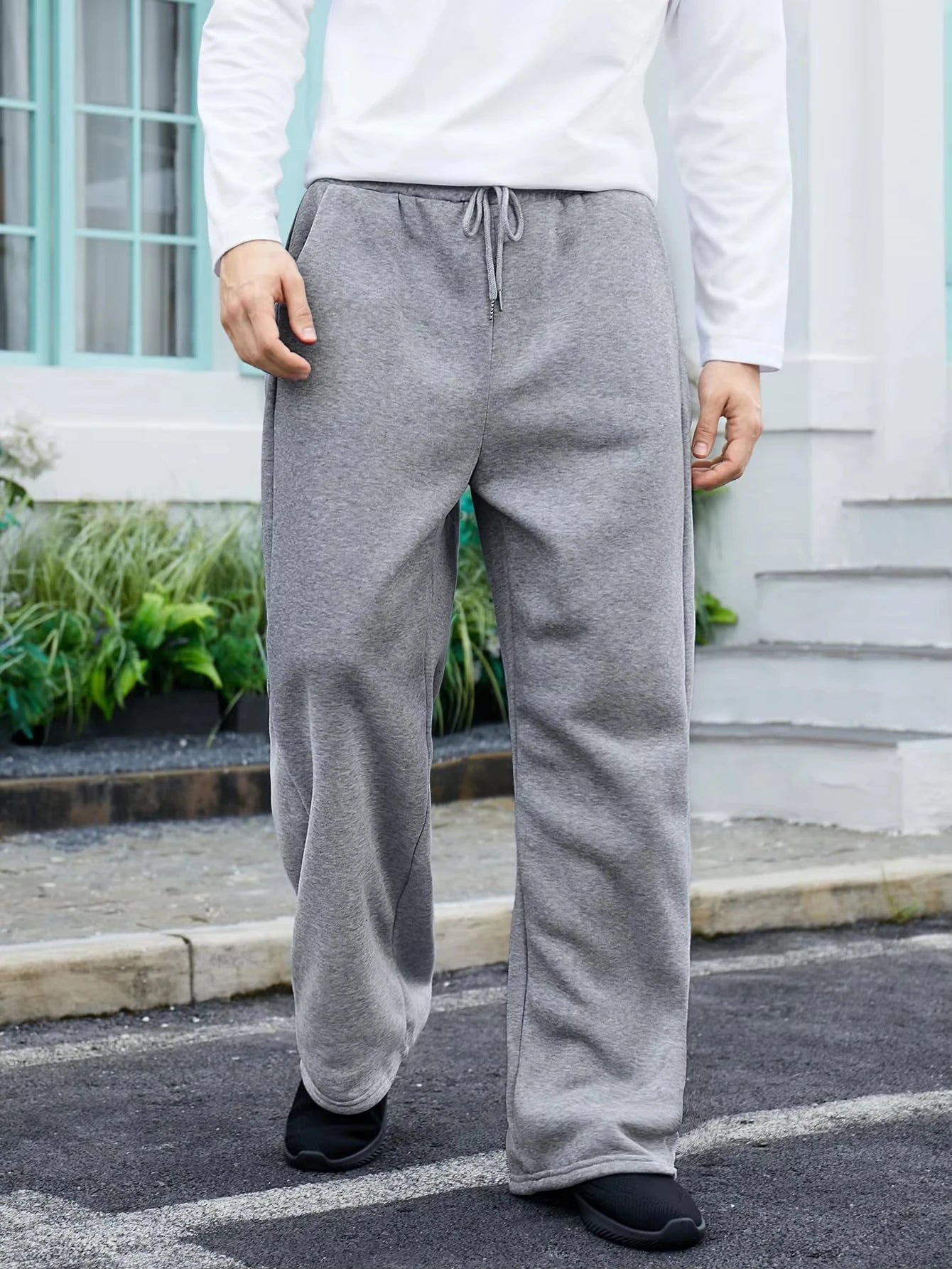 2026 NEW Spring Autumn Slim Men Pants Sports Casual Joggers Trousers Mens Solid Color Straight Pants Thin Woven Daily Sweatpants