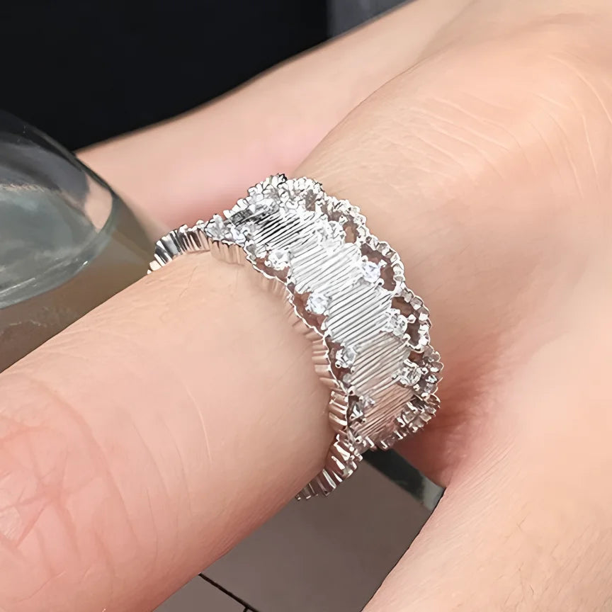 خواتم VENTFILLE من الفضة الإسترلينية عيار 925 بتصميم هيب هوب عتيق بخطوط مجوفة وبانك وفضة تايلاندية للحفلات قابلة للتعديل