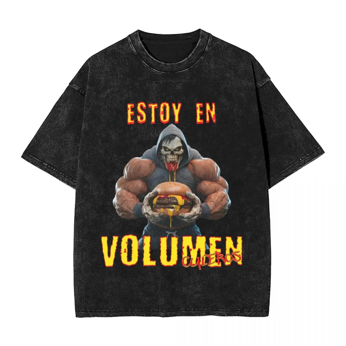 تي شيرت Calacas Chidas Gym Fitness Con Frases Sarcasticas Washed للرجال والنساء، تي شيرتات كلاسيكية، ملابس الشارع Harajuku كاجوال للجنسين