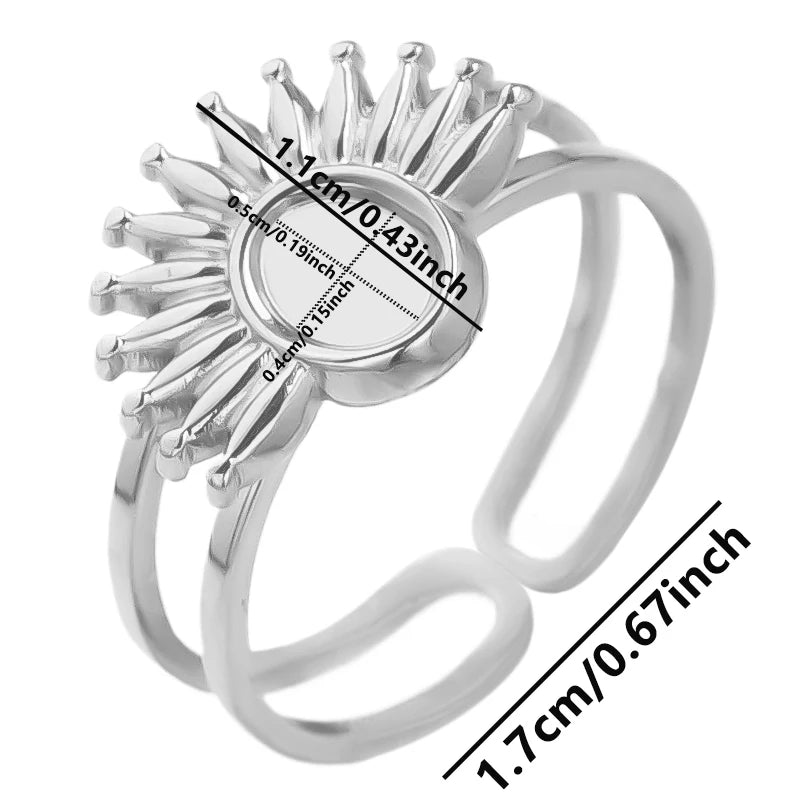 5 قطع/مجموعة خواتم من الفولاذ المقاوم للصدأ، لون ذهبي، قابلة للتعديل، مفتوحة، بتصميم عصري، مجوهرات نسائية أنيقة، لا يتغير لونها