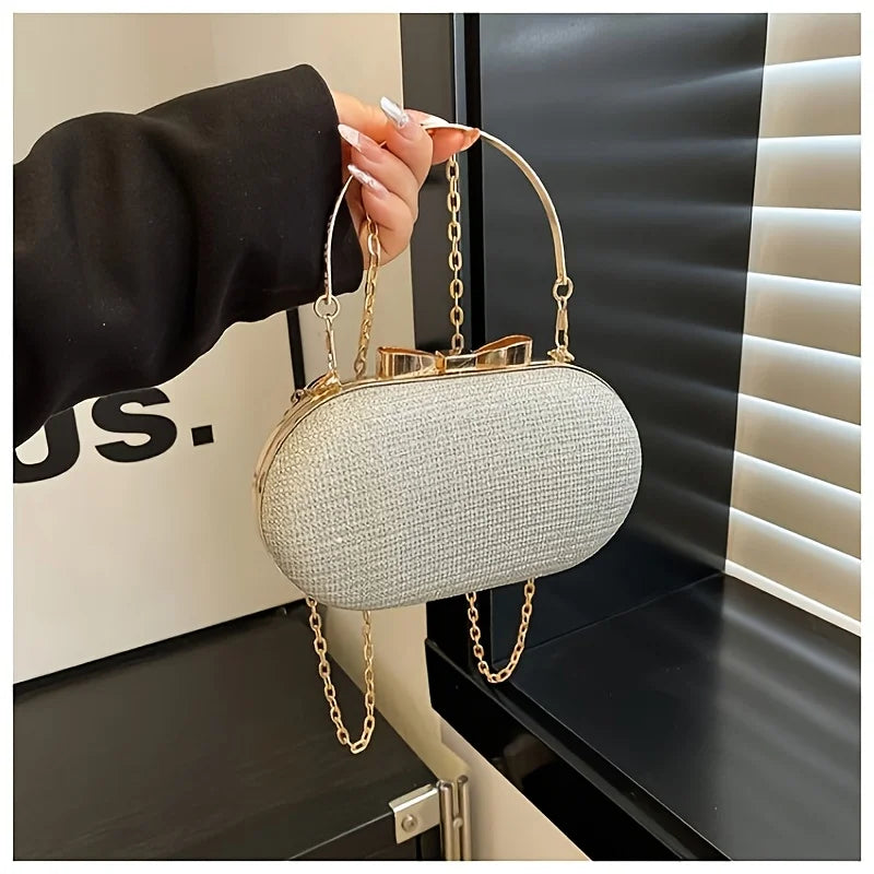 حقيبة عشاء خفيفة الوزن فاخرة مرصعة بالترتر، حقيبة أنيقة الطراز، حقيبة كروس بودي عالية الجودة بسلسلة ذات كتف واحد