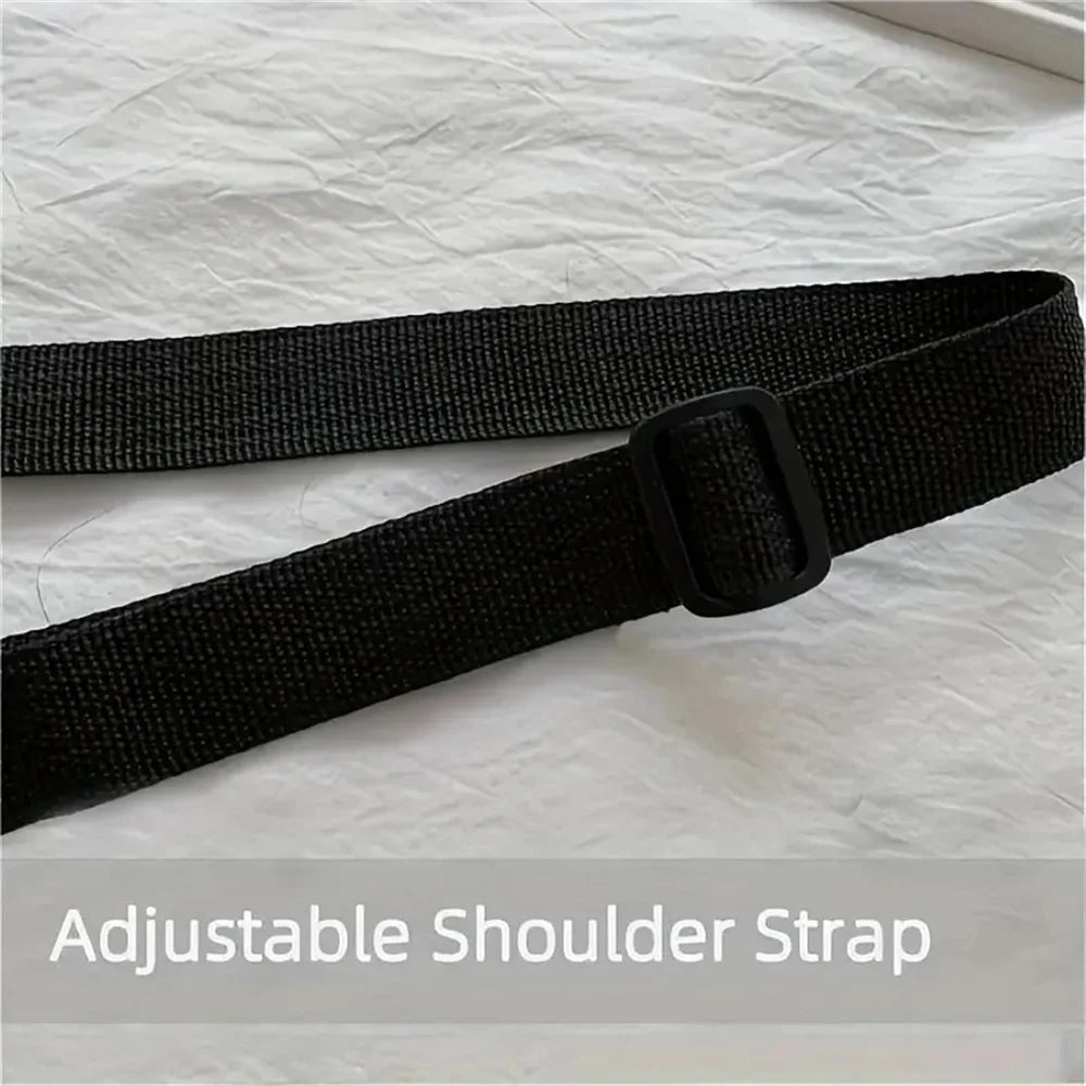 حقيبة كتف من البوليستر بتصميم شريط كاسيت، بنمط هندسي، وموضوع كرتوني، مع حزام كتف للسفر والاستخدام اليومي