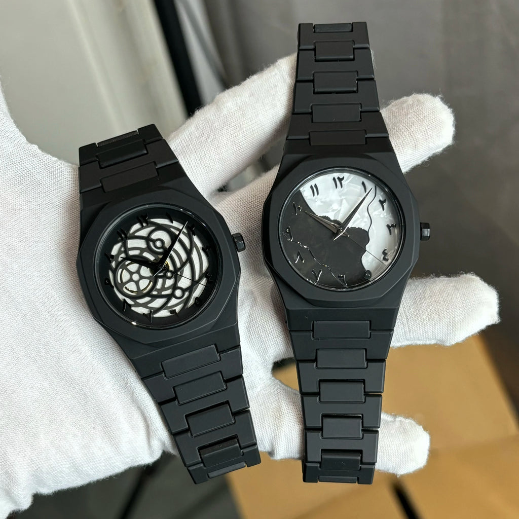 ساعة كوارتز كلاسيكية للرجال من البلاستيك المقاوم للماء بتصميم الشرق الأوسط بمينا أرقام عربية باللون الفضي والذهبي، يمكن تخصيصها