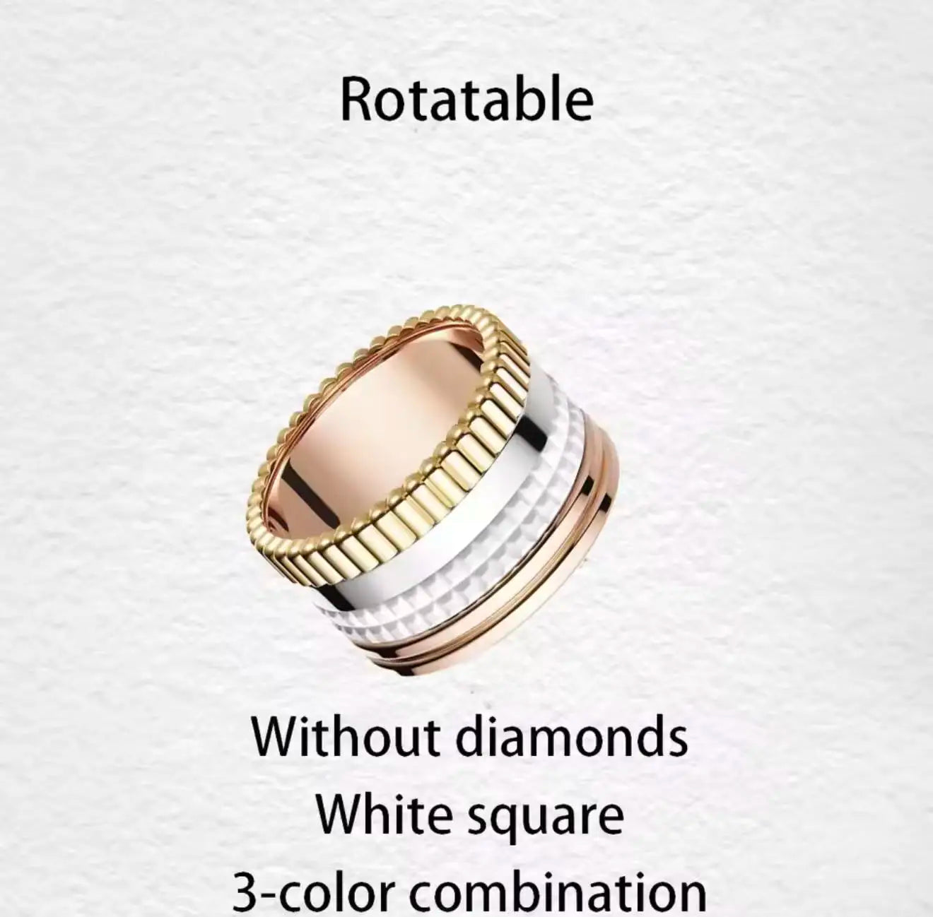 خواتم دوارة فاخرة على الطراز الفرنسي للرجال والنساء قابلة للدوران مصنوعة من مادة الموزانيت عالية الجودة باللونين الأسود والأبيض هدية للمهرجانات