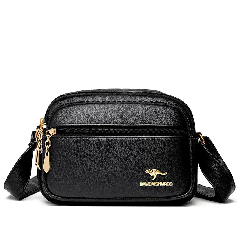 حقيبة كتف نسائية أنيقة من الجلد الناعم عالية الجودة، حقيبة متعددة الجيوب ومقاومة للاهتراء، حقيبة يد فاخرة للسيدات