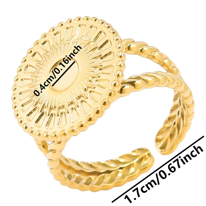 ٦ قطع/عبوة من حلقات مطلية بالذهب بقاعدة من الفولاذ المقاوم للصدأ، خواتم مفاصل فارغة يمكنك صنعها بنفسك للنساء، مجوهرات ساحرة لا يتغير لونها، بيع بالجملة