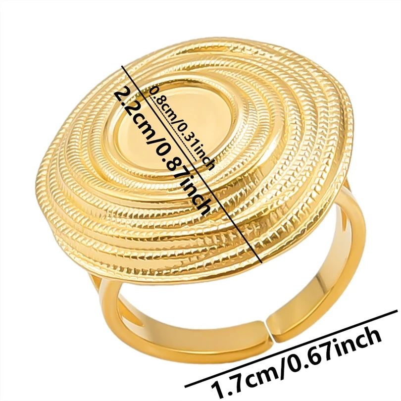 خواتم من الفولاذ المقاوم للصدأ مطلية بالذهب الحقيقي، 1/5 قطع/مجموعة، إكسسوارات للنساء والرجال، خاتم مفتوح قابل للتعديل بتصميم فراشة وقلب سميك