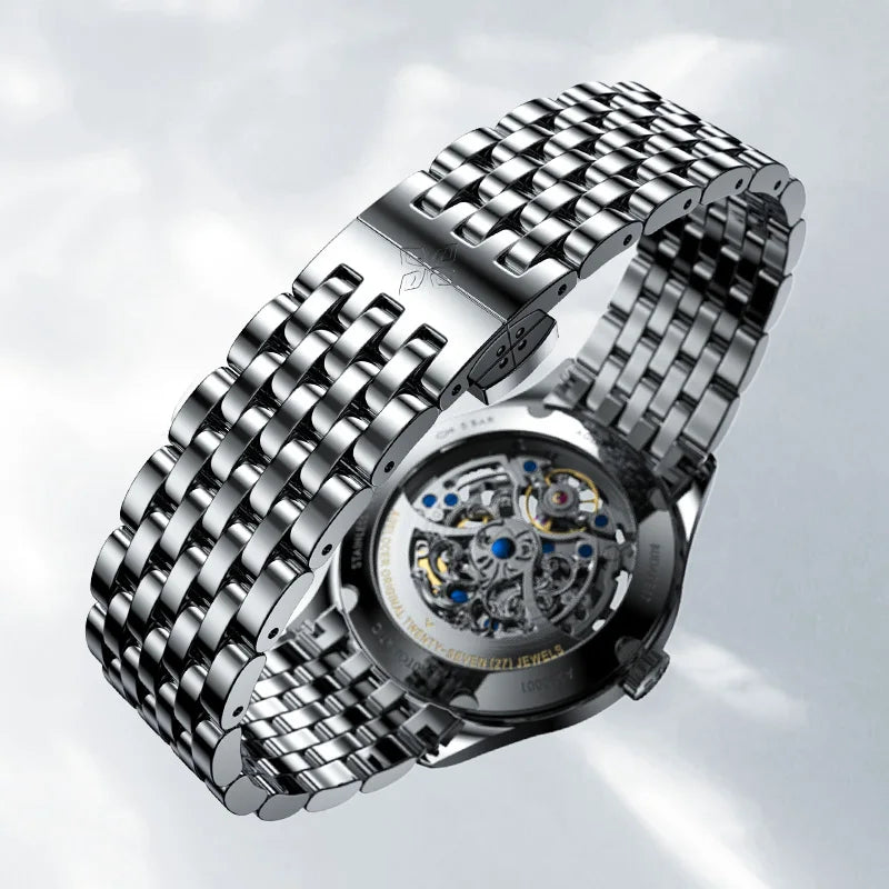 ساعة AGELOCER الأصلية المنحوتة على طراز فن الباروك للرجال، ساعة أوتوماتيكية ميكانيكية فاخرة للأعمال الرسمية، هدية عيد ميلاد للرجال