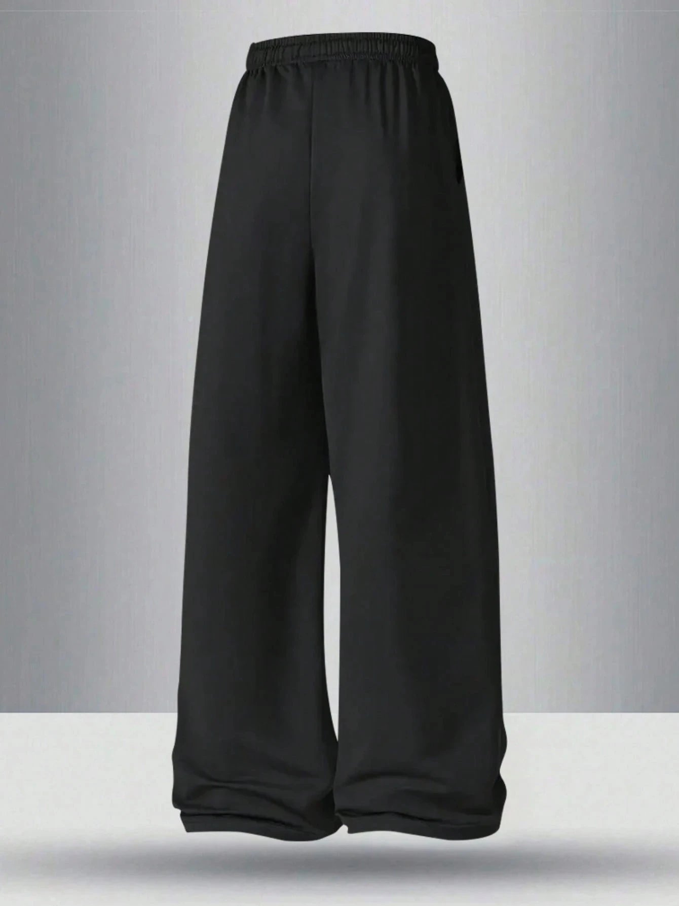 Men's Lightweight Solid Color Drawstring Wide Leg Pants Loose Casual Pants with Pockets Suitable for Autumn and Winter Seasons