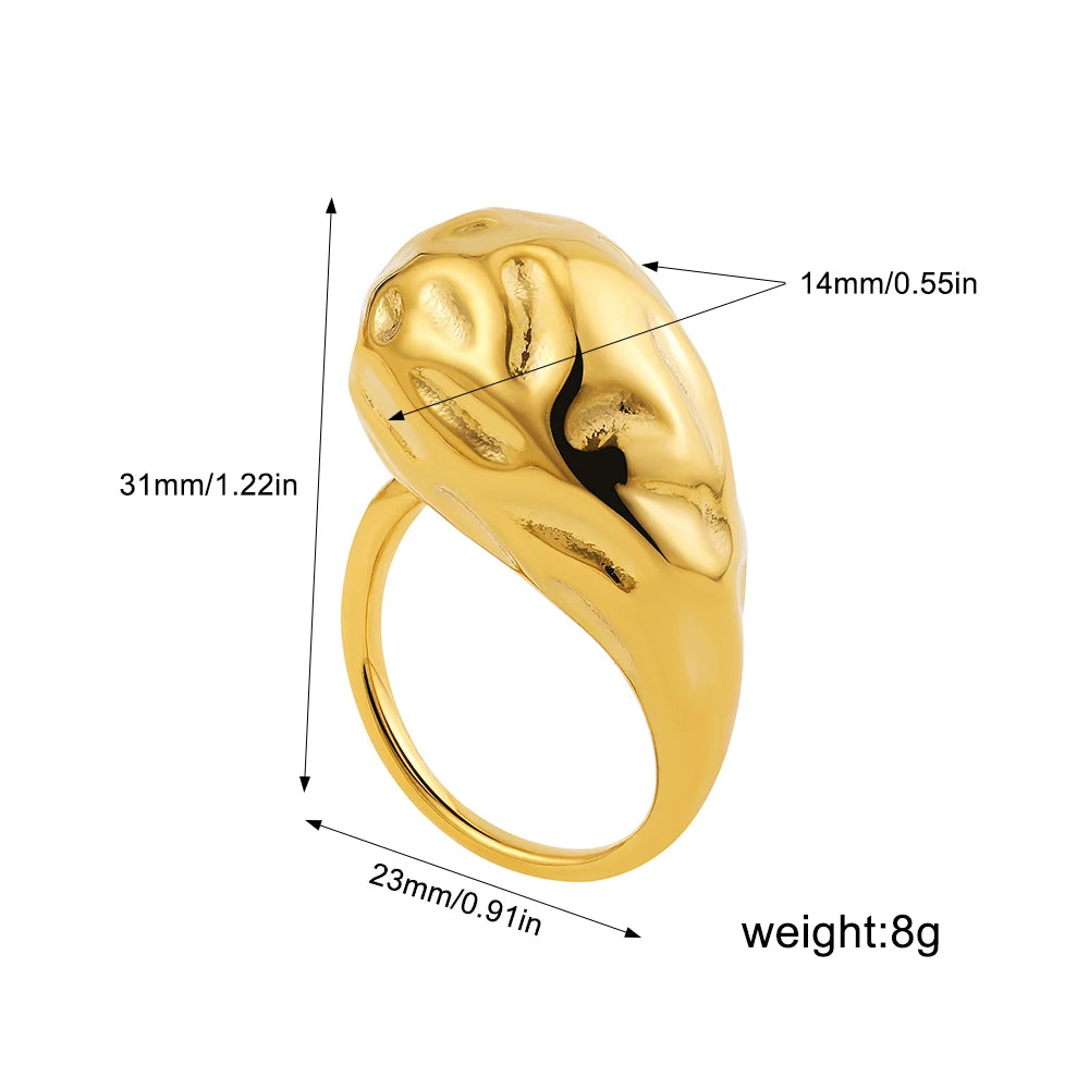 خواتم عتيقة من الفولاذ المقاوم للصدأ للنساء، بتصميم بانك، سميكة، غير منتظمة، ناعمة، قابلة للتعديل، مفتوحة، مجوهرات، هدايا زفاف