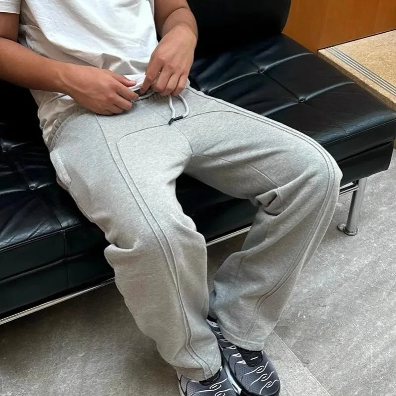 بنطلون واسع الساقين مستقيم متعدد الاستخدامات، مستوحى من أزياء الشارع والهيب هوب والقوطي والهاراجوكو لعام 2025، للرجال والنساء، بتصميم أمريكي كلاسيكي مستوحى من موضة الألفية الجديدة.