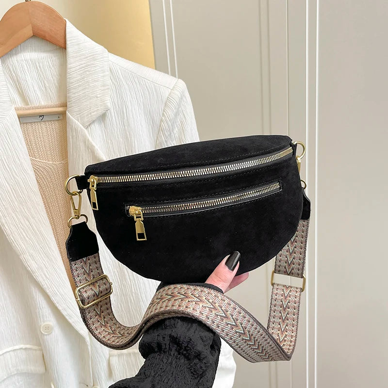 حقيبة صدر نسائية من جلد الغزال الصناعي لفصل الشتاء لعام 2025، حقيبة خصر عصرية، حقيبة خصر، حقيبة سفر غير رسمية، حقيبة كتف نسائية، حقيبة هاتف، محفظة