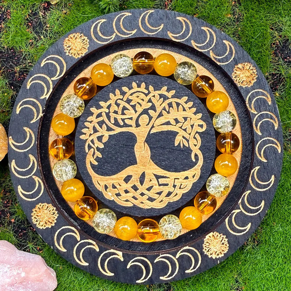 سوار من الخرز الحجري الطبيعي على الطراز البوهيمي، يجذب الثروة، يرمز إلى المال والوفرة والازدهار