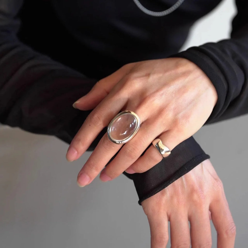 خاتم سام باندا من الفضة الإسترليني عيار 925 بتصميم هندسي مرصع بالكريستال للنساء، بيضاوي الشكل، بتصميم بانك مميز على شكل قطرة ماء، هدية مجوهرات، خدمة توصيل مباشرة