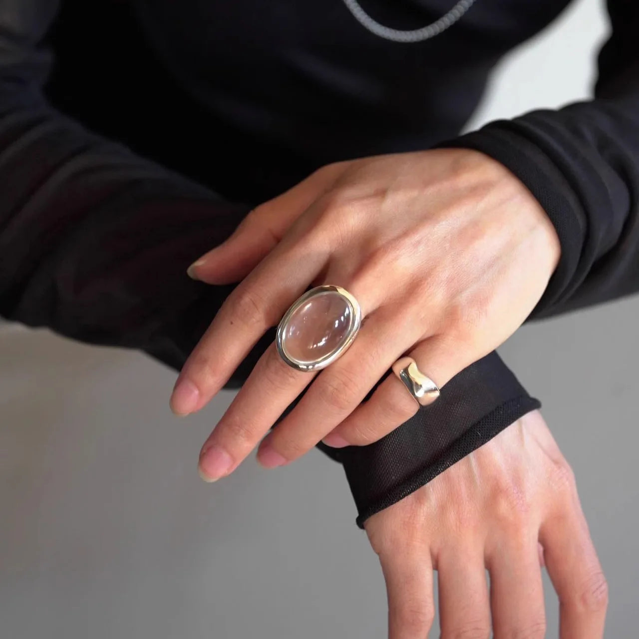 خاتم سام باندا من الفضة الإسترليني عيار 925 بتصميم هندسي مرصع بالكريستال للنساء، بيضاوي الشكل، بتصميم بانك مميز على شكل قطرة ماء، هدية مجوهرات، خدمة توصيل مباشرة