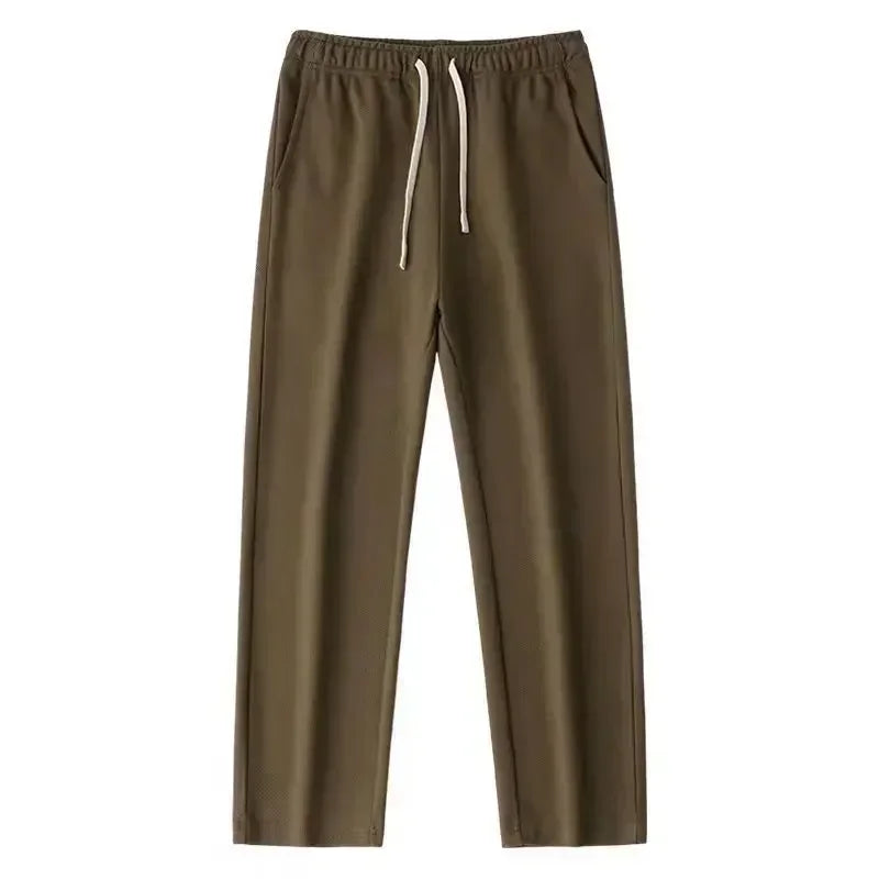 Loose Straight Casual Pants Elastic Waist Solid Color Draped Sports Sweatpants for Men/Women Baggy Pants Vintage