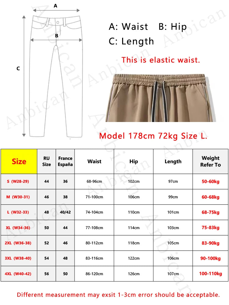 Men's Straight Sweatpants 2025 Autumn New Polyester/Spandex Streetwear Wide Leg Track Pants Loose Fit Casual Sport Trousers 8XL