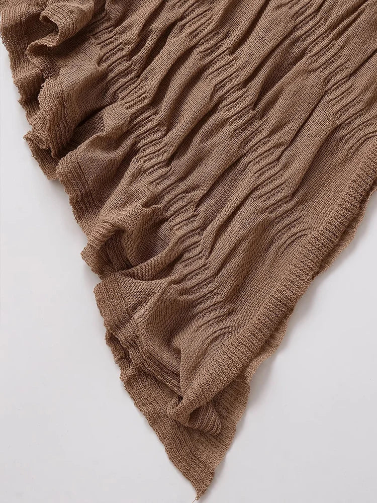 بلوزة نسائية جديدة غير رسمية موديل 2025، بأكمام طويلة وحاشية غير متماثلة، أنيقة، بتصميم مطوي سادة، بأكمام طويلة، منقسمة