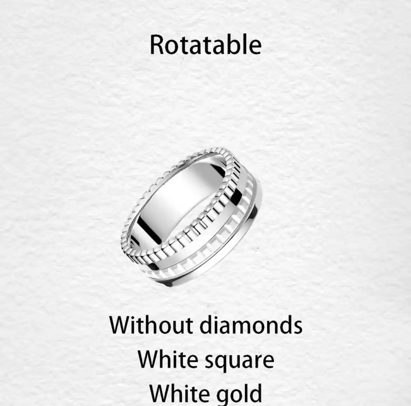 خواتم دوارة فاخرة على الطراز الفرنسي للرجال والنساء قابلة للدوران مصنوعة من مادة الموزانيت عالية الجودة باللونين الأسود والأبيض هدية للمهرجانات