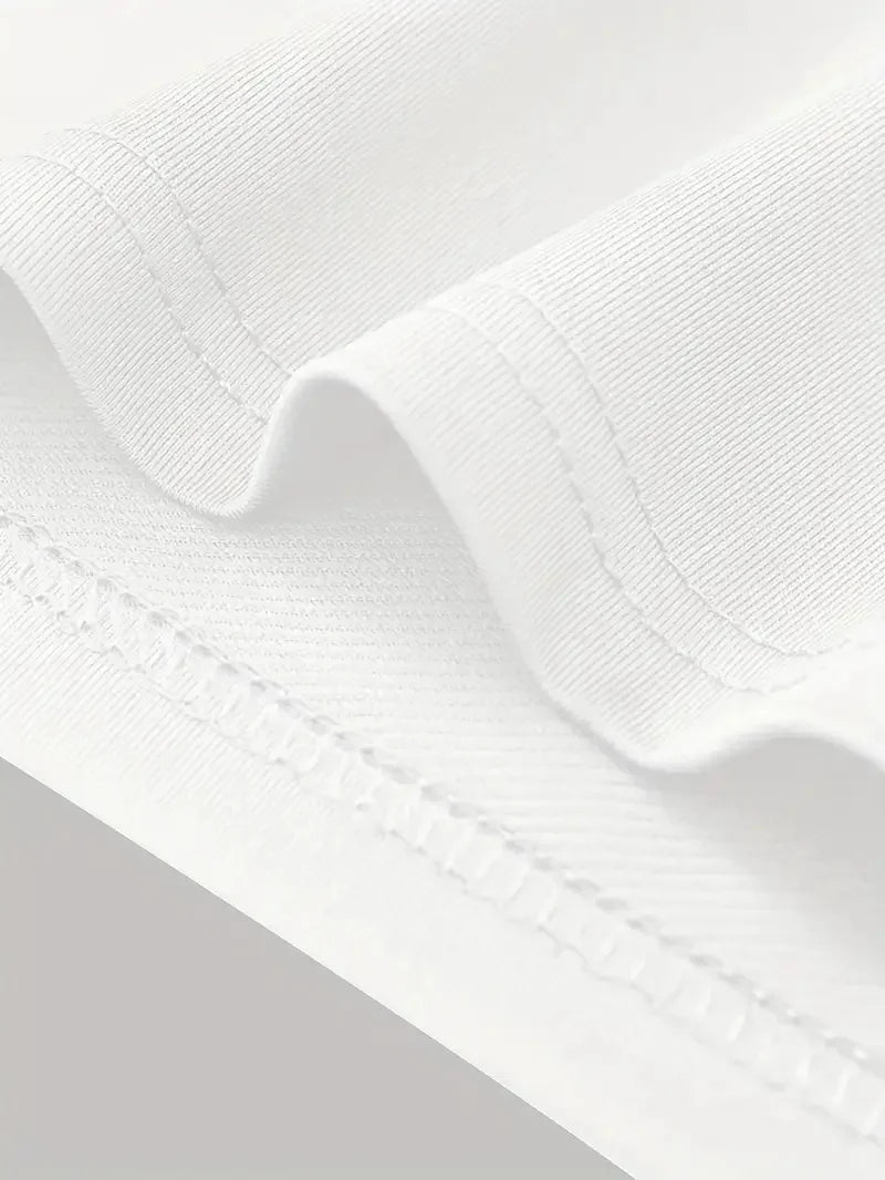 تيشيرت رجالي صيفي عصري فضفاض مطبوع عليه عبارة "لا تستسلم أبدًا" مصنوع من القطن الخالص 100%، بياقة دائرية وأكمام قصيرة.