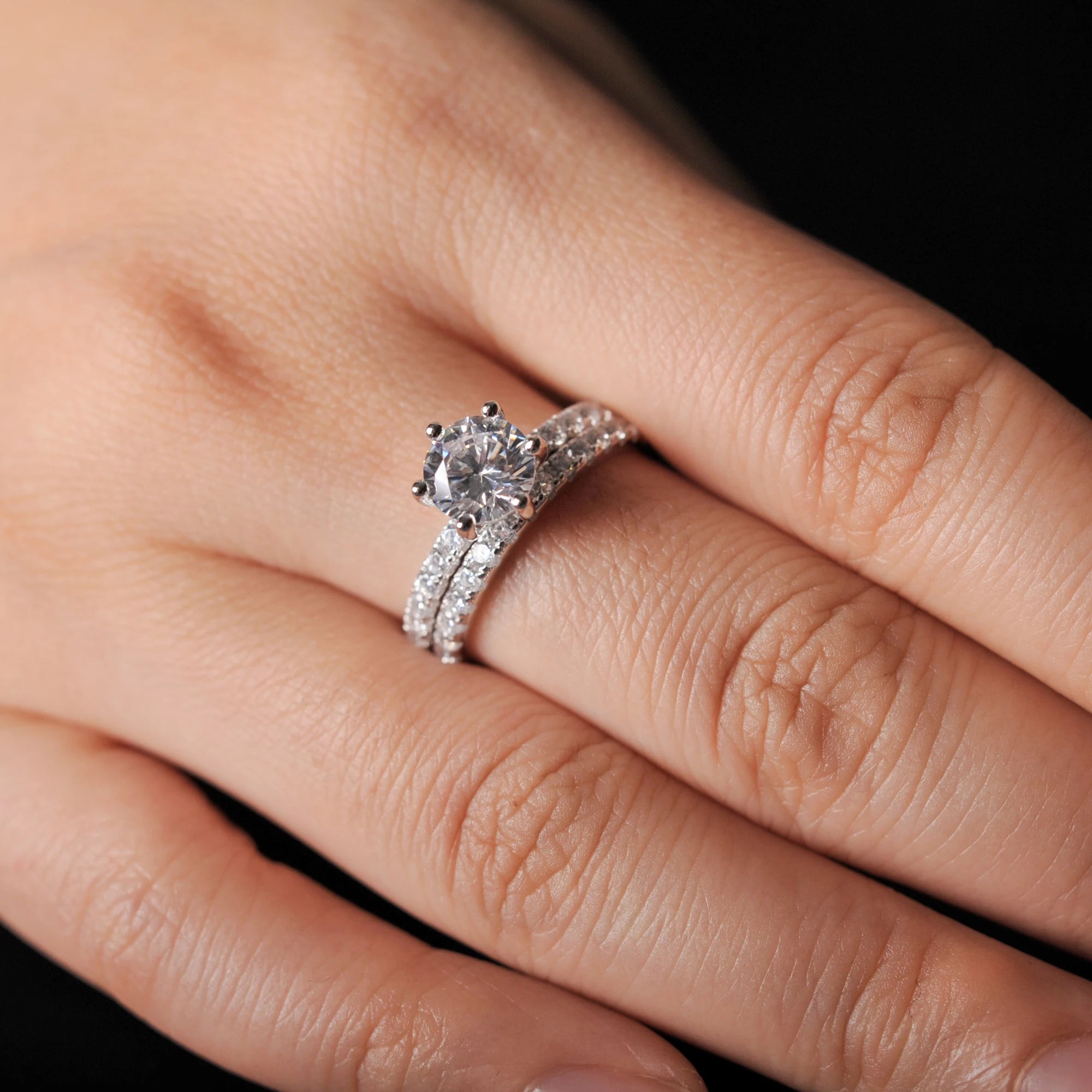 خاتم خطوبة سوليتير من بوتي، مرصع بحجر الزركونيا المكعب، 1.5 قيراط، بتصميم دائري، هدية زفاف، مجموعة هدايا الذكرى السنوية، فضة إسترليني عيار 925