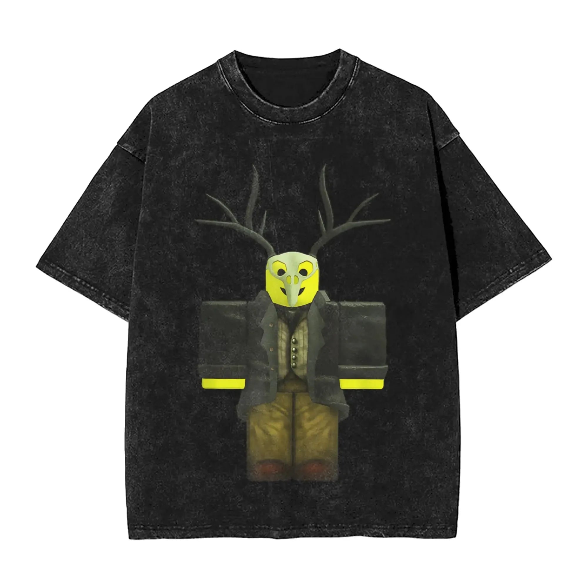 New Game 99 Nights Halloween in The Forest Funny Washed Vintage T-Shirt Men Women Cotton O Neck Tees Street Loose Oversized Top