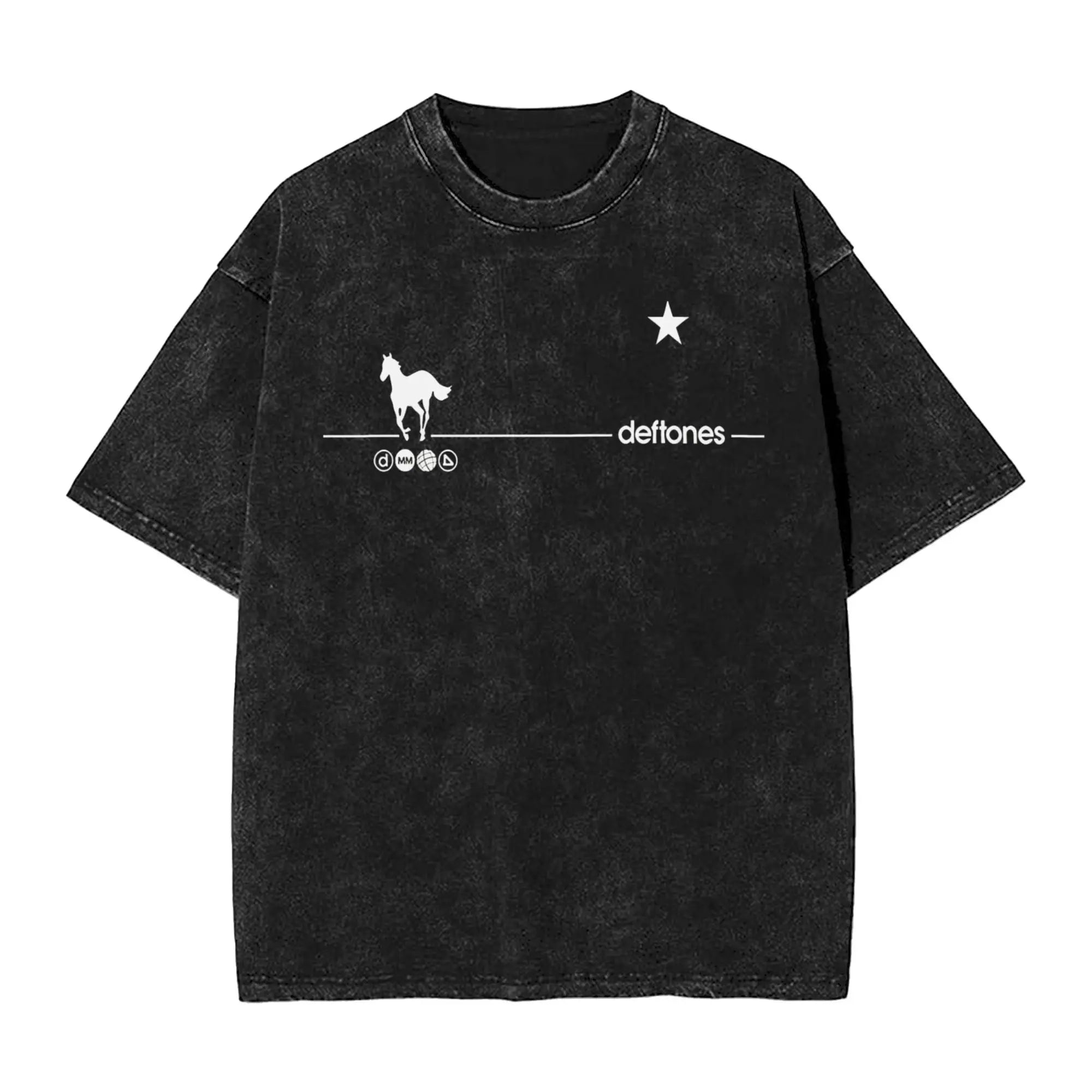 ملابس رجالية جديدة من Ohms White Pony Deftones Rock Band مغسولة بأكمام قصيرة ورقبة مستديرة Y2K ملابس رجالية Camisetas