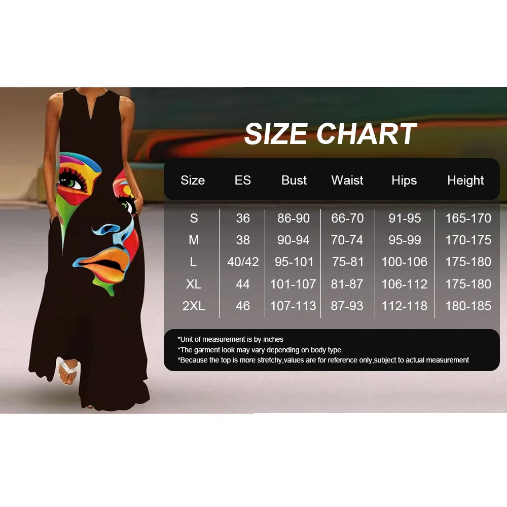 Women'S Elegant Dress Fashion Floral Print Sleeveless Dress Hawaii Vacation Casual Dress Women'S Plus Size V-Neck Pocket Dress