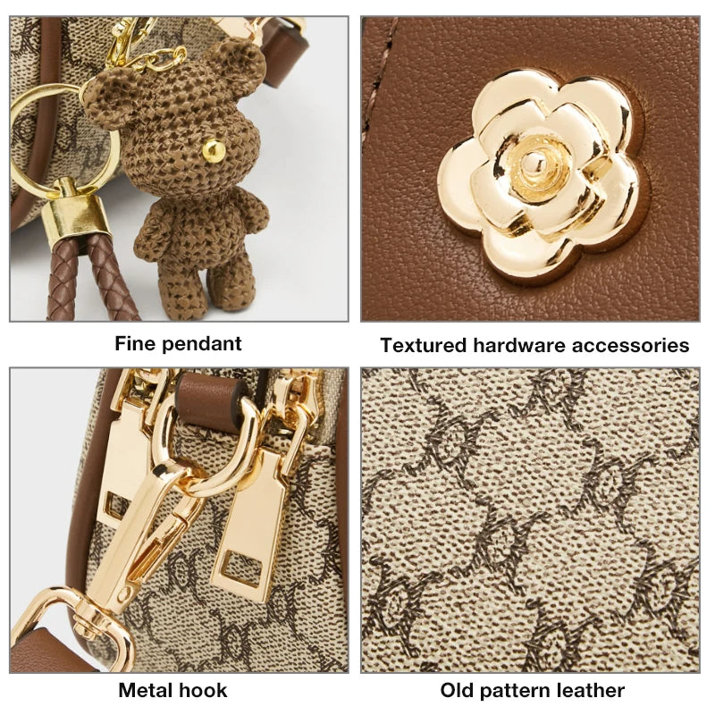 حقيبة كتف صغيرة للنساء من FOXER بتصميم عصري من مادة البولي فينيل كلوريد مع حزام قابل للتعديل