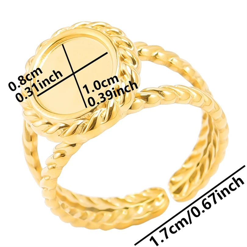 ٦ قطع من الخواتم القصيرة ذات التصميم الهندسي البيضاوي الطويل على شكل قطرة ماء، مصنوعة من الفولاذ المقاوم للصدأ، قابلة للتعديل، مناسبة للنساء والرجال، هدية مثالية للحفلات